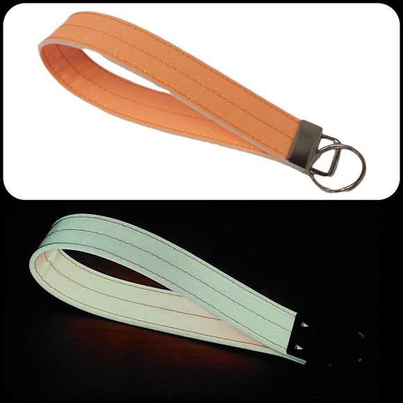 Glow in the Dark Key Lanyard Wristlet Strap Made in USA Rainbow Spiderweb Goth - Picture 6 of 8